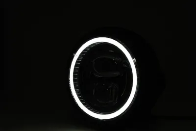 Produktbild von HIGHSIDER 5 3/4 Zoll LED-Scheinwerfer PECOS TYP 7 mit Standlichtring, schwarz matt