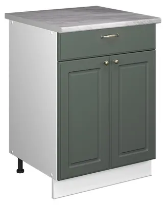 Obrázek produktu pro Spodní skříňka pro dřez/varnou desku Vicco Fame-Line Zelená zlatá země/Bílá 60 cm se zásuvkou, PD Mramor, Model 60964