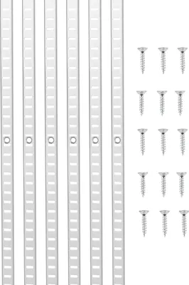 Produktbild von Regalschienen - Einsteck-Pilasterleisten - 1846 mm Länge - 20 Stück - Lochschienen für verstellbare Regalträger - Mit 140 Schrauben - Für Wandregalsysteme und Schränke