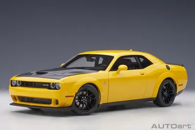 Produktbild von Dodge Challenger SRT Hellcat Widebody 2018 gelb Modellauto 1:18 Autoart