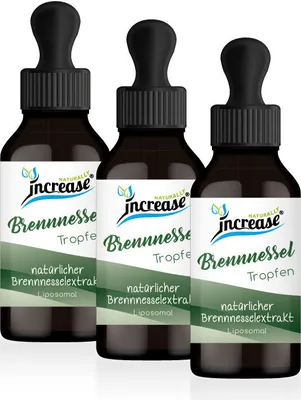 Produktbild von Nimm 3, zahl 2 Aktion Liposomale Brennnessel Tropfen hochdosiert - 2000mg Brennnessel pro Tag (180.000mg in 3 Flaschen) - Keto MCT Öl C8 & C10