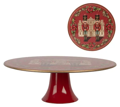Immagine prodotto di Clayre & Eef Piatto da torta con piedistallo Ø 29x10 cm Rosso Plastica