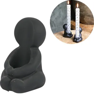 Obrázek produktu pro Svícen Hug Black 8 cm