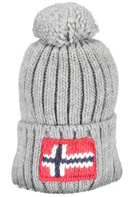 A close-up studio shot of a knitted beanie.