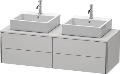 Produktbild von Waschtischunterbau XSQUARE 400x1400x548mm f 2 Be No weiß seidenmatt nordic weiß seidenmatt