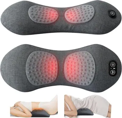 Productafbeelding van 3-in-1 Rugmassageapparaat - Elektrisch Lendenwervelmassage, Trillingen, Warmte, Ergonomisch Ontwerp, Ideaal voor Thuis, Kantoor, Ontspan