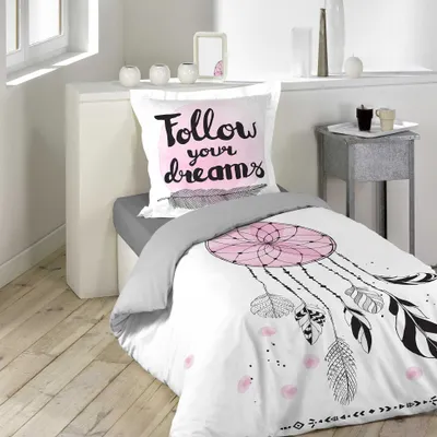 Produktbild von 2tlg Wende Bettwäsche 140x200 Traumfänger Baumwolle Bettdecke Bettbezug Garnitur