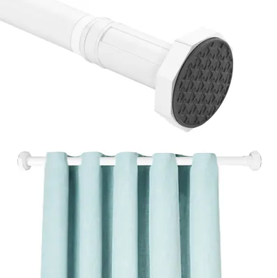 Imagen del producto de Omgoods - Barra para cortinas ajustable, sin necesidad de taladrar, de 120-230 cm, color blanco