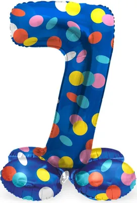 Produktbild von Stehender Zahl 7 Ballon Konfettiregen 41cm