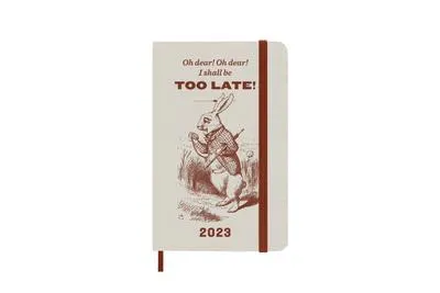 Immagine prodotto di Moleskine Agenda settimanale 12 mesi - Alice nel Paese delle Meraviglie 2023, Pocket/A6, 1 settimana = 1 pagina, pagina rigata a destra, copertina rigida, arancione
