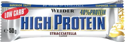 Produktbild von Weider 40% High Protein Low Carb Bar - 1 Riegel a 50 g Stracciatella