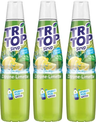 Produktbild von Tri Top Getränke-Sirup Zitrone-Limette 600ml - kalorienarm (3er Pack)