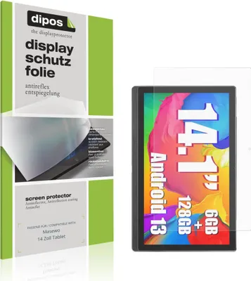 Produktbild von 2x Schutzfolie für Masewo 14 Zoll Tablet matt Displayschutzfolie Folie Display Schutz dipos