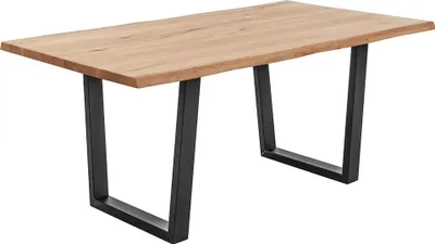 Produktbild von Esstisch 180x100cm, Eiche massiv geölt mit Baumkante, NEWBURGH-119