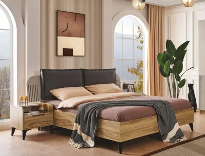 Obrázek produktu pro ložnicový set kompletní designová postel 2x noční stolky 3 ks