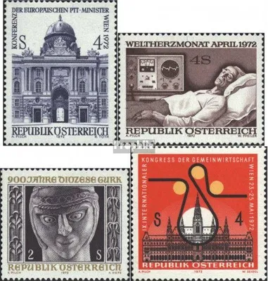 Produktbild von Briefmarken Österreich 1972 Mi 1385,1386,1387,1388 (kompl.Ausg.) postfrisch Sondermarken