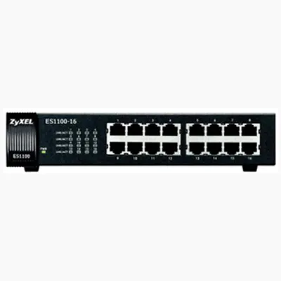 Produktbild von ZyXEL ES1100-16P, L2, ungemanaged, IEEE 802.1p, IEEE 802.3, IEEE 802.3az, IEEE 802.3x, 10/100 Mbit/s, 0.1 Gbit/Sek