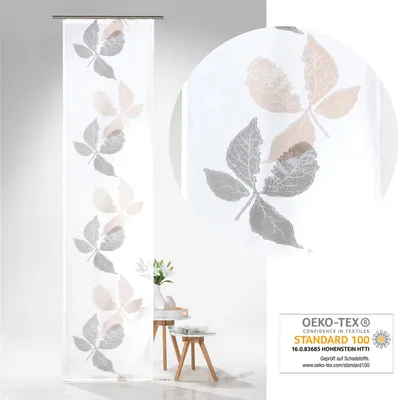 Produktbild von heimtexland ® Schiebegardine Batist Pure Nature HxB 246x60 Transparent Flächenvorhang Typ638 Anthrazit ohne Zubehör