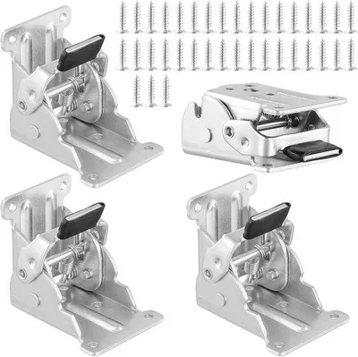 Immagine prodotto di Gambe per banco da lavoro a 4 piastre - supporto ribaltabile - 0-90 gradi - autobloccante - console ribaltabile - accessori per banco da lavoro color argento