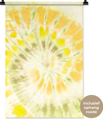 Produktbild von MuchoWow® Wandteppich Wandbehang Krawattenfärbung - Gelb - Orange 60x90 cm Tapisserie Dekoration Wandtuch - Foto-Teppich - Abwaschbar