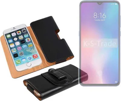 Produktbild von K-S-Trade Schützhülle Handyhülle kompatibel mit Xiaomi Mi 9 Holster Gürtel Tasche Schutzhülle Handy-Tasche Smartphone Case Seitentasche schwarz