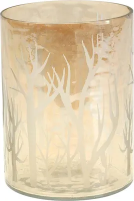 Produktbild von Windlicht Glas Braun Ø12cm H15cm Kerzenglas Teelichtglas Herbst Deko