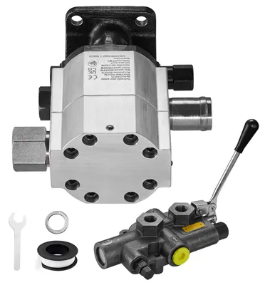 Zdjęcie produktu dla Zestaw hydraulicznej pompy do rozłupywania drewna SucceBuy, o wydajności 16 galonów na minutę, dwustopniowa pompa hydrauliczna aluminiowa, o ciśnieniu 4000 PSI, z zaworem, z przyłączem wlotowym 1" i wylotowym 3/2" NPT, o prędkości 3600 obr./min, przeznaczona do kompaktowych silników i rozłupywarek do drewna