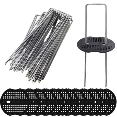 Productafbeelding van Solidchoice - Set van 30 Tuinpalen met Robuuste Klemmen voor Worteldoek