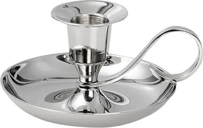 Produktbild von Handleuchter Klassik Vernickelt Höhe 5cm Messing Gold Silber Kerzen Bis Ø 2cm