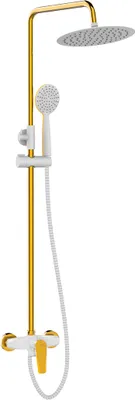 Produktbild von BADLAND Duschsäule RUBIO Duschsystem, Brausegarnitur in Weiß-Gold