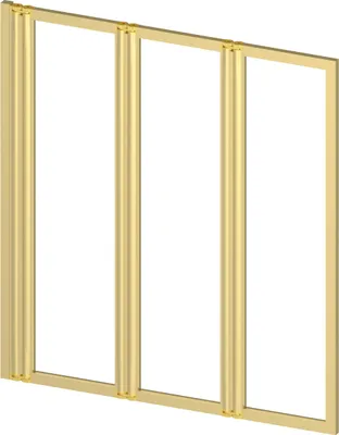 Image de Pare baignoire Pivotant 3 Volets Or Brossé - 125x143 cm - Verre Trempé 4 mm - ZAGGY GOLD