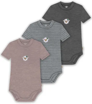 Produktbild von normani 3er Set  Baby Body Kurzarm aus Wolle für Junge und Mädchen