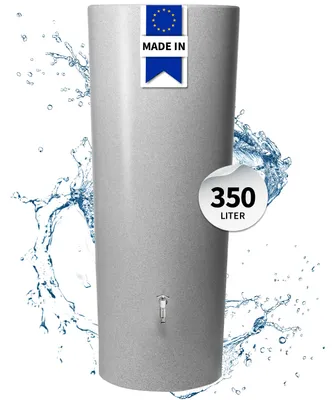Productafbeelding van GARANTIA STONE 2in1 regenwatertank 350 L silver incl. plantschaal