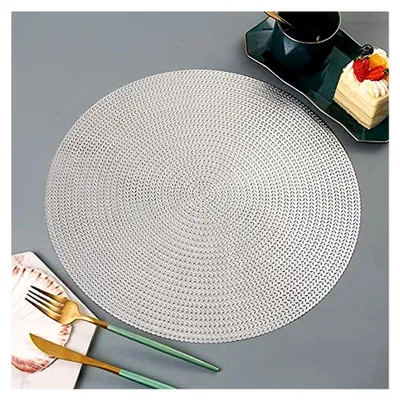 Produktbild von 4er Set PVC Tischsets - Hohl, Hitzebeständig, Rutschfest, Rund, Weizen-Dekor für die Wohnküche
