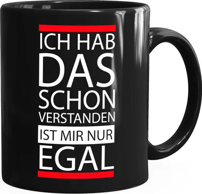 Produktbild von Kaffee-Tasse Ich hab das schon verstanden ist mir nur egal Spruch einfarbig MoonWorks® schwarz-rot unisize