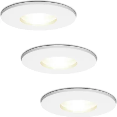 Produktbild von hoftronic LED Einbaustrahler 4W 4000K GU10 IP44 Weiß 3er Set