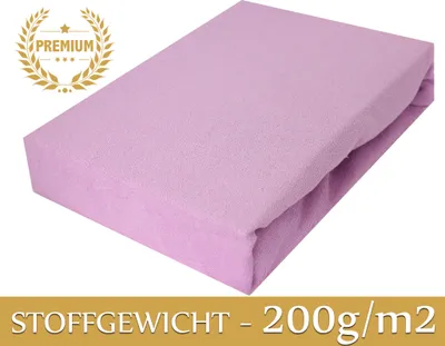 Produktbild von Spannbettlaken Frottee Spannbetttuch mit Gummizug Bettlaken Laken 80x160 cm Lila PREMIUM