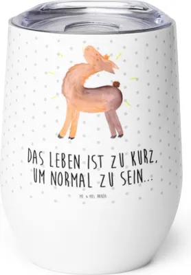 Produktbild von Mr. & Mrs. Panda Thermobecher Lama Stolz - Weiß - Geschenk, Family, thermosbecher, kaffee tasse, Freundin, Familie, Edelstahlbecher, glühweinbecher, Anders, Thermo Becher