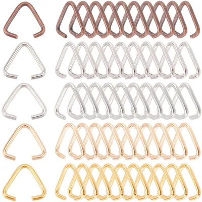 300 Stück 12 mm Dreieck-Verbindungsringe, 5 Farben, Edelstahl