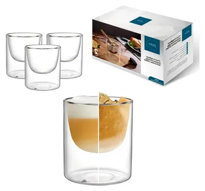 Produktbild von Doppelwandige Dessertgläser 4er Set 140 ml Müslischalen im Geschenkkarton