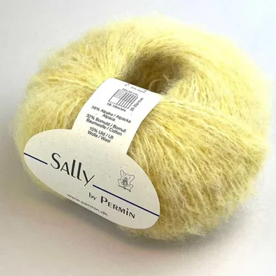 Productafbeelding van Sally garen van Permin – Fil Fluffy Alpaca Superfin, katoen en merinowol (175m/50g) (05 geel, zonnig)
