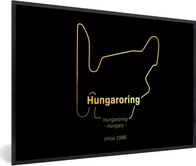 Produktbild von MuchoWow® Gerahmtes Poster Hungaroring - F1 - Rennstrecke 90x60 cm - Poster mit Schwarzem Bilderrahmen Wandposter Rahmen Foto Bilder - Fotorahmen - Foto-Plakat
