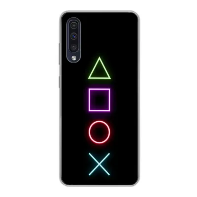 Produktbild von MuchoWow® Handyhülle Schutzhülle Hülle für Samsung Galaxy A30s Gaming - Neon - Konsole - Schwarz - Controller - Gaming Silikon Softcase Handy Hülle - Karteninhaber