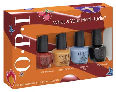 Produktbild von OPI Nail Laquer What's Your Mani-Tude? Mini Pack 4x7.35ml - Nagellack-Box, KI-generiertes Bild