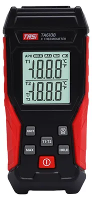 Produktbild von Digitales K-Typ-Thermometer mit Sonden, 2-Kanal-Thermoelement-Temperaturmessgerät, hintergrundbeleuchtetes LCD-Display, präzise elektronische Messung