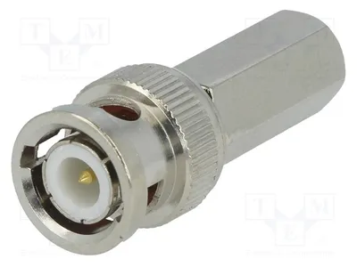 Immagine prodotto di 1 connettore BNC maschio a 5,8 mm, diritto, avvitabile (a innesto a vite). Connettore BNC