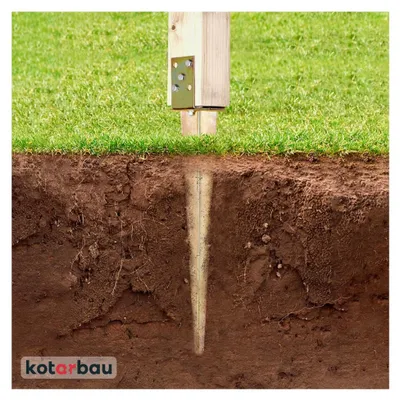 Produktbild von 2er Set Pfostenträger - Verstellbarer Pfostenfuß – 0–125 mm – Balkenschuh U – 70 cm – Holzpfostenhalterung – Bodenanker - Einschlaghülse Pfostenträger - verzinkter Stahl