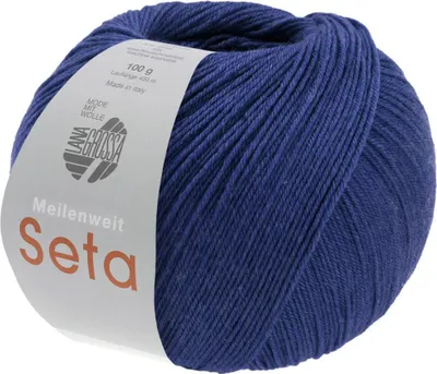 Produktbild von Lana Grossa MEILENWEIT 100 g SETA 4-fach Sockenwolle mit Seide, hochwertiges Garn Farbe 045 - Royal