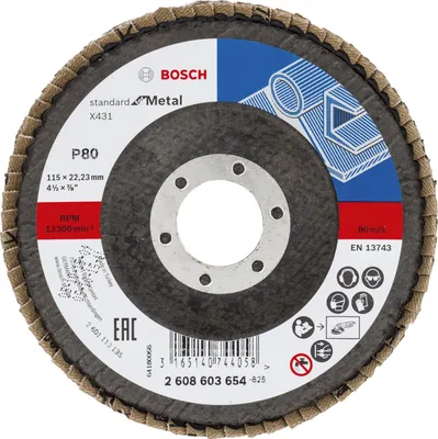 Produktbild von Fächerschleifscheibe X431 Standard for Metal, gewinkelt, 115 mm, 22,23 mm, 80