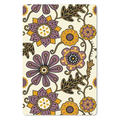 Produktbild von MuchoWow® Mauspad Mousepad Blumen - Bohème - Vintage - Cartoon 18x27 cm - Mousepads - Maus Mat - Pad - Mausunterlage